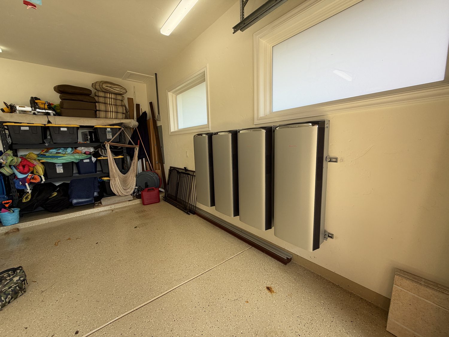 Clean in-garage battery backup