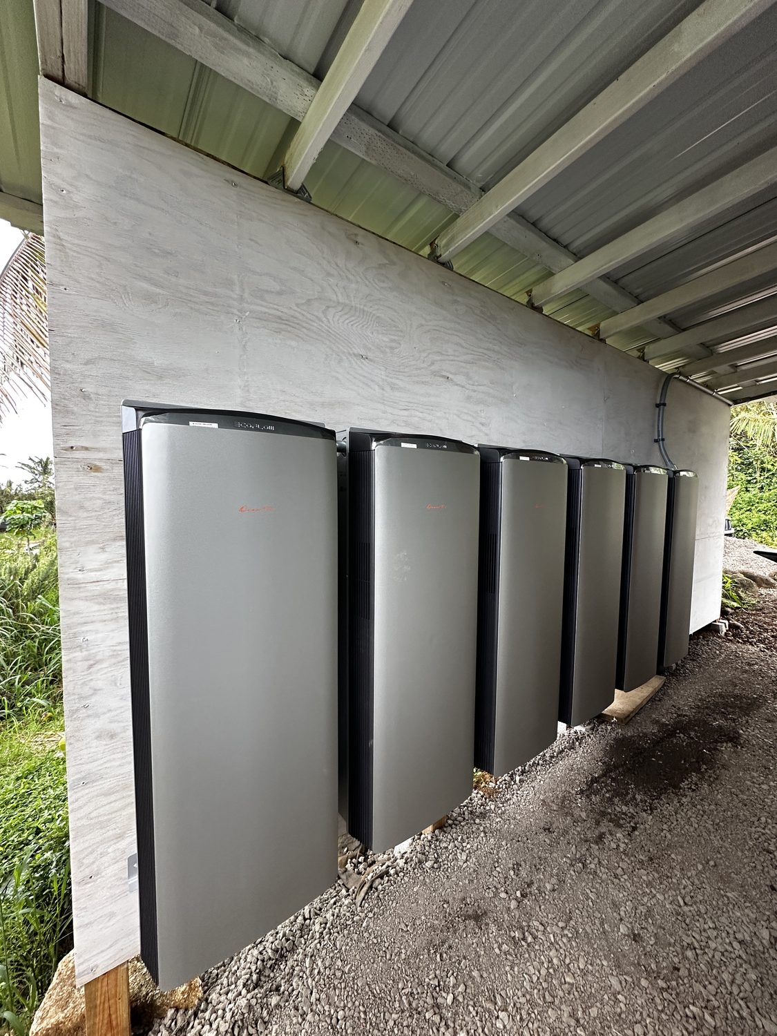 EcoFlow OCEAN Pro battery bank — covered outdoor install